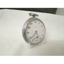 Nice Vintage 1916 Elgin Deco Style Pocket Watch..runs