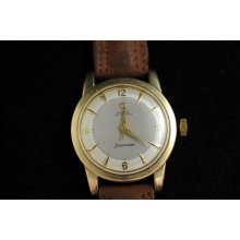 Nice Vintage Mens Omega Seamaster Bumper Automatic Gold Shell Watch Serviced