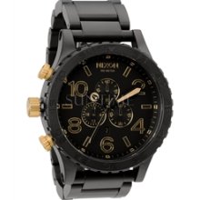 Nixon NA0831041-00 THE CHRONO Matte Black Gold Men's Watch