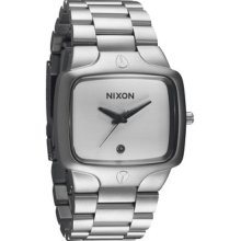 Nixon The Player Sanded Steel / White Watch W/ Diamond A140-1166