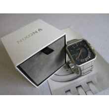 Nixon Wrist Watch The Platform All Silver / Navy | 100m Steel Light Mens W/ Box