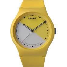Noon Copenhagen Mens Kolors Plastic Watch - Yellow Rubber Strap - Yellow Dial - 33-040
