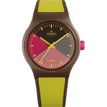 Noon Copenhagen Unisex Classic 33 Analog Plastic Watch - Two-tone Rubber Strap - Multicolor Dial - 33-068DS13