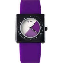 Noon Copenhagen Womens No. 32 Stainless Watch - Purple Rubber Strap - White Dial - 32-025