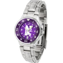 Northwestern Wildcats Competitor AnoChrome Ladies Watch with Steel Band and Colored Bezel