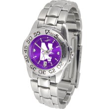 Northwestern Wildcats Sport Steel Band AnoChrome-Ladies Watch