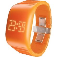 ODM Unisex Illumi Plus LED Digital Plastic Watch - Orange Bracelet - Orange Dial - DD133-06