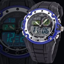 Ohsen Lcd Dual Time Date Digital Backlight Analog Rubber Sport Watch Koo_titina