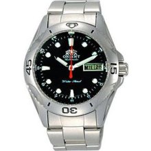 Orient Cem59001b Men's Thunder Stainless Steel Black Dial Automatic Dive Watch
