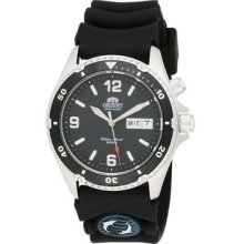Orient Men's Cem65004b 'black Mako' Automatic Rubber Strap Dive Watch Wrist