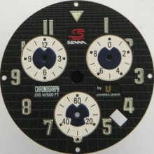 Original Senna By Universal Chronograph Black & Blue Watch Dial Lemania