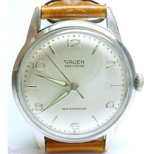 Original Vintage 1960s Thin Men Gruen Precision Waterproof Watch Service 510 Run