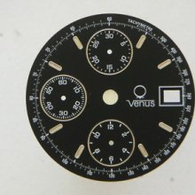 Original Vintage Venus Chronograph Watch Dial Men's