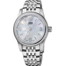 Oris Big Crown Diamonds Ladies Pearl Dial Watch 73376494066mb