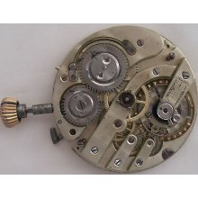 P. Moser Pocket Watch Movement & Dial 45 Mm. In Diameter Balance Ok. To Restore