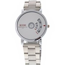 Pair Wrist Watch Man Round Dial Metal Watch Band