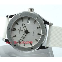 Parnis 44mm White Dial Automatic Stainless Steel Case Watch E923