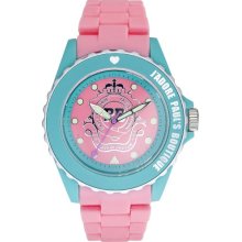 Paul's Boutique Women's Quartz Watch With Pink Dial Analogue Display And Pink Silicone Bracelet Pa004grpk