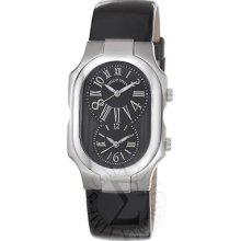 Philip Stein Womens Signature Black Patent Leather Strap Watch 2-mb-lb