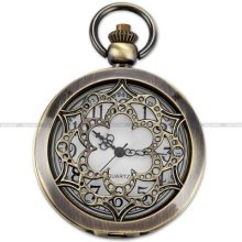 Pocket Skeleton Wave Pattern Pendant Men Quartz Chain Vintage Watch Dailyetrade