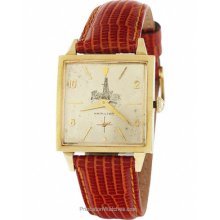 Pre-Owned Mens Hamilton Manual Wind 14K Gold Leather Strap PVU267-551