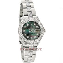 Pre-owned Rolex Datejust Custom Diamond Watch for Ladies 8.50ct