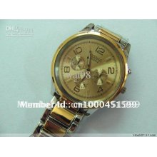 Promotional .. Rosra 2pcs /1lot Men Ladies Quartz Analog Dial Band W