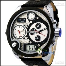 Pu Leather Auto Mechanical Man Watch Multifunction Luxury Watches W2