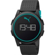 PU910971005 Puma Flat Coaster Black Green Watch