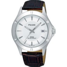 Pulsar By Seiko Gent's Leather Strap Watch Pxh985x1