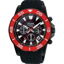 Pulsar Chronograph (Colored Bezel - Red)