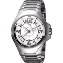 Puma Mens Motor Quartz Date Window White Dial Stainless Steel Bracelet Watch