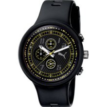 Puma Men's 'Slick' Black and Yellow Chronograph