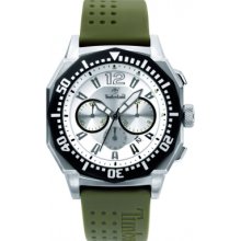 QT712.93.05 Timberland Mens Steprock Chrono Khaki Silicone Strap Watch