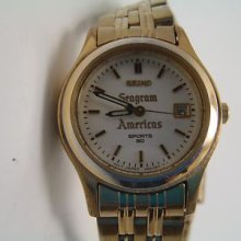 Rare Seiko 7n82-0349 Sports Women's Watch With Date - Battery