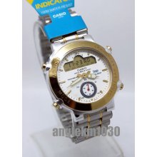Rare Vintage Casio Gpz-501 Dual Time Digital Watch Japan