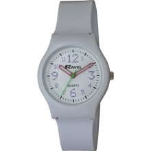 Ravel Girl's Quartz Watch With White Dial Analogue Display And White Plastic Or Pu Strap R1533.04