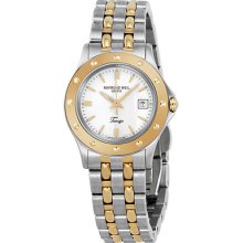 Raymond Weil Tango White Dial 18 Kt Yellow Gold-plated Stainless Steel Ladies