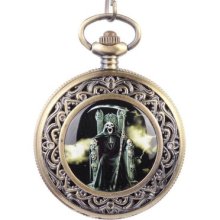 Reaper On Throne Pocket Watch With A Free Leather Case