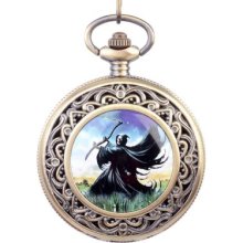 Reaper With Axe Pocket Watch With A Free Leather Case
