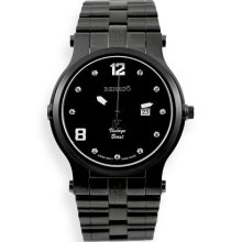 Renato Vintage Beast Stainless Steel Black Ion Diamond Accent Watch -