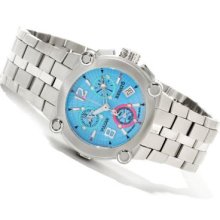 Renato Women's Vulcan Limited Edition Swiss Quartz Chronograph Stainless Steel Bracelet Watch LIGHT BLUE