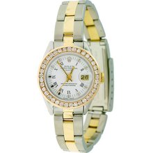 Rolex Date Ladies Diamond Bezel Yellow Gold & Steel Watch 6917 Circa 1980