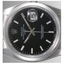Rolex Date Mens Stainless Steel Black Dial Mint Condition 115200