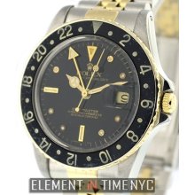Rolex Gmt-master Stainless Steel / 18k Yellow Gold 40mm Black Nipple Dial 16753