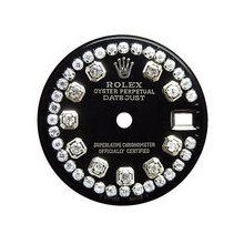 Rolex Lady Datejust Aftermarket Diamond String Dial, Black, White Gold