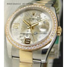 Rolex Lady-datejust Floral Ss/ Yg Diamond Bezel 116243 Watch Chest