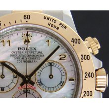 ROLEX - Mens 40mm 18kt Gold Daytona - Mother of Pearl Arabic Dial - 116523