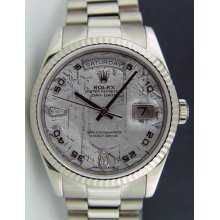 Rolex President 18k Gold 118239 Meteorite Diamond Watchchest 36mm