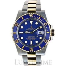 Rolex Submariner Date 40 MM Oyster Stainless Steel & 18K Yellow Gold Blue Men's Timepiece - 116613